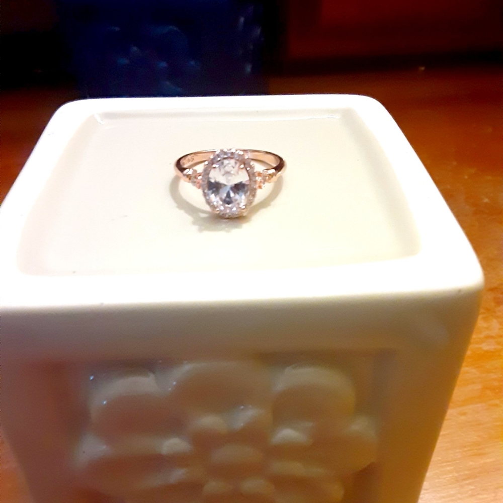 White Sapphire Rose Gold Ring